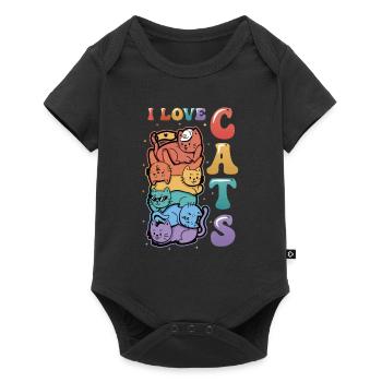 I love cats - Baby Premium short-sleeve bodysuit - black - Front