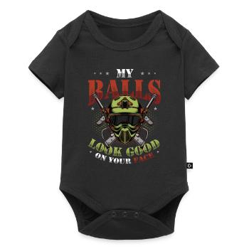 My balls look good on your face - Baby Premium short-sleeve bodysuit - black - Front
