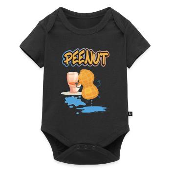 Peenut, funny peeing peanut - Baby Premium short-sleeve bodysuit - black - Front