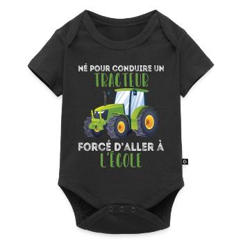 Humour d'agriculteur, Né pour conduire un tracteur - Body à manches courtes Premium Bébé - noir - Devant
