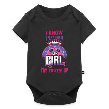 Je sais que je joue comme une fille - Body à manches courtes Premium Bébé - noir - Devant