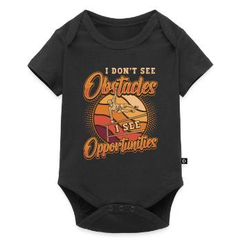 I don't see obstacles, but opportunities - Baby Premium short-sleeve bodysuit - black - Front