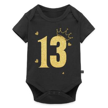 13th anniversary golden crown - Baby Premium short-sleeve bodysuit - black - Front