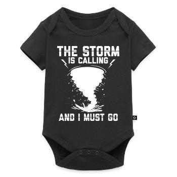 Sturmjäger Shirts | Unwetter Sturm Blitz Geschenke - Baby Premium Kurzarmbody - Schwarz - Vorne