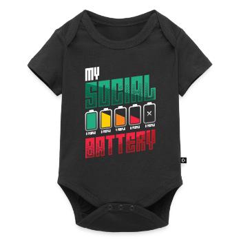 My social battery - antisocial introvert - Baby Premium short-sleeve bodysuit - black - Front