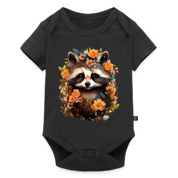 Raccoon - Baby Premium short-sleeve bodysuit - black - Front