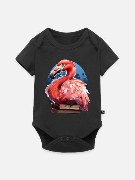 Flamingo - Baby Premium Kurzarmbody - Schwarz