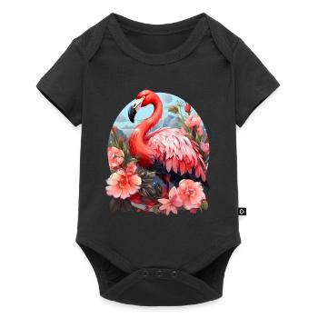 Flamingo - Baby Premium short-sleeve bodysuit - black - Front