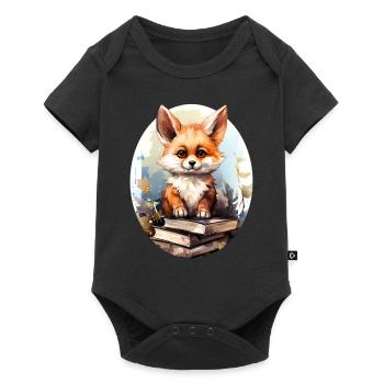 Fuchs - Baby Premium Kurzarmbody - Schwarz - Vorne