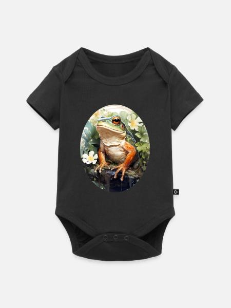 Frosch - Baby Premium Kurzarmbody - Schwarz