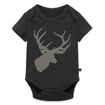Hirsch mit Muster - Baby Premium Kurzarmbody - Schwarz - Vorne