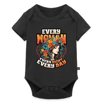 Every woman, every right, every day, women's rights - Baby Premium short-sleeve bodysuit - black - Front