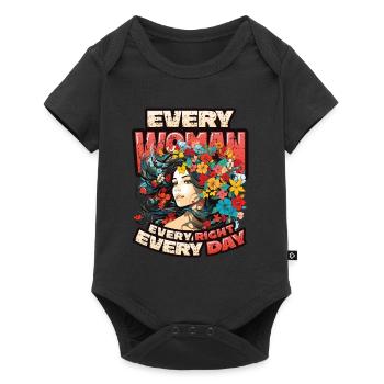 Every woman, every right, every day, women's rights - Baby Premium short-sleeve bodysuit - black - Front