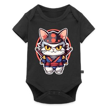 Samurai Cat #3 - Baby Premium short-sleeve bodysuit - black - Front