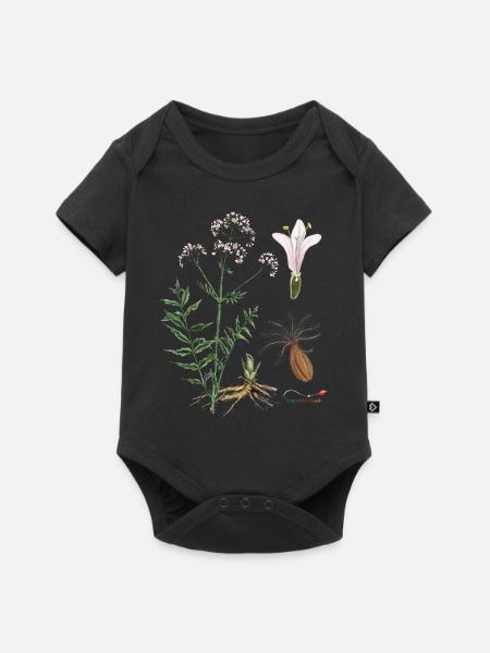 Baldrian (Valeriana officinalis) - Baby Premium Kurzarmbody - Schwarz