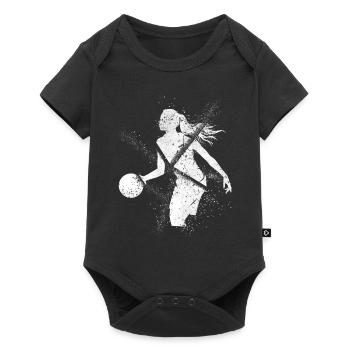 Basket-ball Femme Basketteur Joueur de basket-ball - Body à manches courtes Premium Bébé - noir - Devant