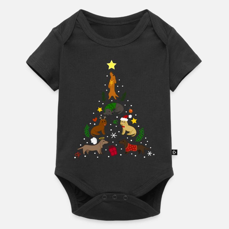 Dackel Tree Christmas - Body à manches courtes Premium Bébé - noir