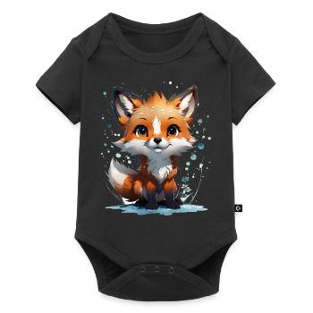 Kleiner süßer Fuchs - Baby Premium Kurzarmbody - Schwarz - Vorne