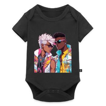 Le cœur de l’anime saute les battements - Body à manches courtes Premium Bébé - noir - Devant