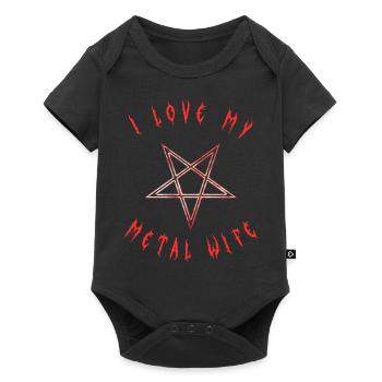 J’aime ma femme en métal - Body à manches courtes Premium Bébé - noir - Devant