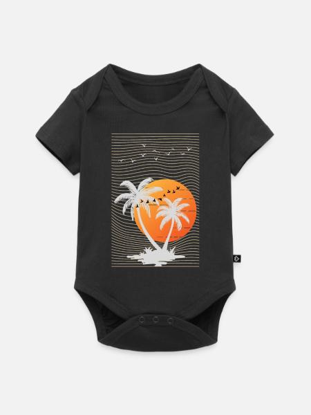 Palm Tree Beach Sommer - Baby Premium Kurzarmbody - Schwarz