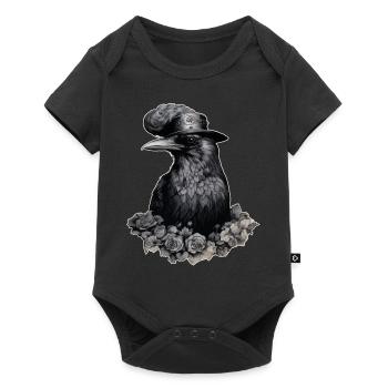 Steampunk Rabe - Baby Premium Kurzarmbody - Schwarz - Vorne