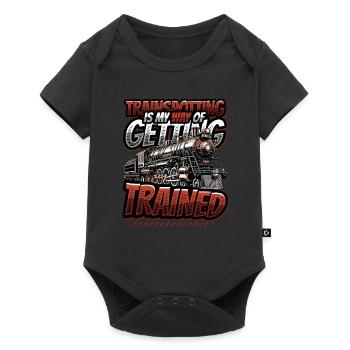 Trainspotting Train Lovers Trains - Baby Premium short-sleeve bodysuit - black - Front