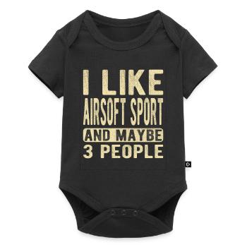 Dicton de sport d’airsoft - Body à manches courtes Premium Bébé - noir - Devant