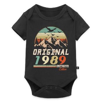 1989 vintage anniversaire rétro vintage cadeau - Body à manches courtes Premium Bébé - noir - Devant