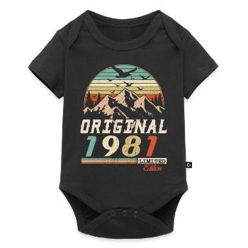 1981 vintage anniversaire rétro vintage cadeau - Body à manches courtes Premium Bébé - noir - Devant