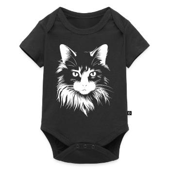 cat, cat motif, cute, gift, gift ideas - Baby Premium short-sleeve bodysuit - black - Front