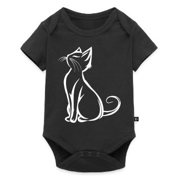 Cat, Cat Motif, Cat Face - Baby Premium short-sleeve bodysuit - black - Front
