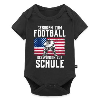 American Football Tshirt Herren Kinder Football - Baby Premium Kurzarmbody - Schwarz - Vorne