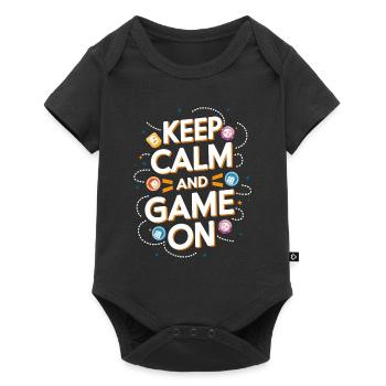GAMER GAME ON KEEP CALM - Baby Premium short-sleeve bodysuit - black - Front