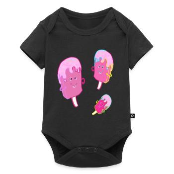 Crème glacée d’été Crème glacée Crème glacée enfant - Body à manches courtes Premium Bébé - noir - Devant