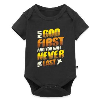Mettez Dieu en premier Religion Foi - Body à manches courtes Premium Bébé - noir - Devant