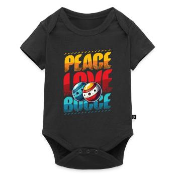 Peace Love Boccia - Éventails de Boccia Style Vintage - Body à manches courtes Premium Bébé - noir - Devant