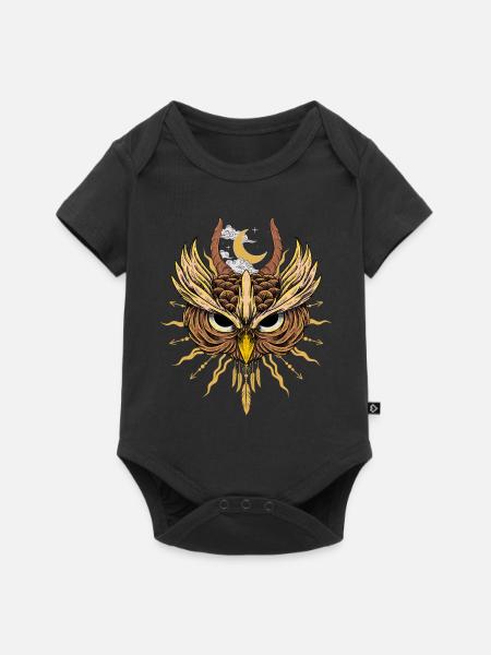 Nachteule Hexerei Traumfänger - Baby Premium Kurzarmbody - Schwarz