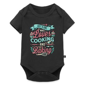 Une fille qui aime cuisiner et faire de la pâtisserie - Body à manches courtes Premium Bébé - noir - Devant