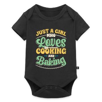 Une fille qui aime cuisiner et faire de la pâtisserie - Body à manches courtes Premium Bébé - noir - Devant