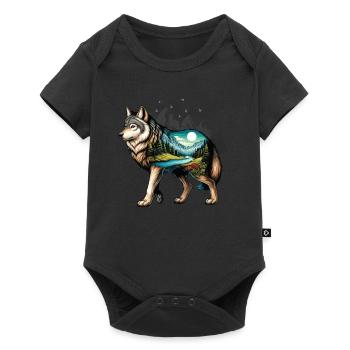Wilderness Inside the Bear Retro Vintage - Baby Premium short-sleeve bodysuit - black - Front