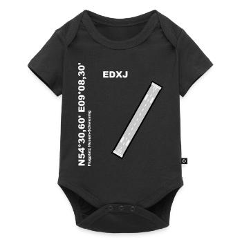 Flugplatz EDXJ Design mit Namen und Koordinaten - Baby Premium Kurzarmbody - Schwarz - Vorne