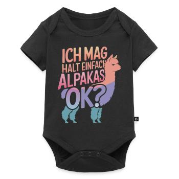 Alpaca llama alpacas animal - Baby Premium short-sleeve bodysuit - black - Front