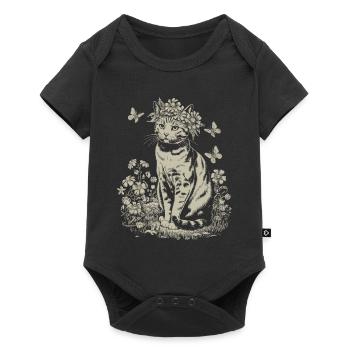 Cat Magic and Butterflies: Cottagecore Art - Baby Premium short-sleeve bodysuit - black - Front