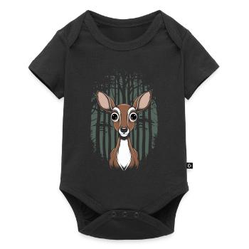 Cottagecore Deer In The Woods Nature Motif - Baby Premium short-sleeve bodysuit - black - Front