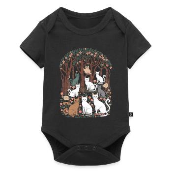 Cat paradise in the cottagecore forest idyll - Baby Premium short-sleeve bodysuit - black - Front