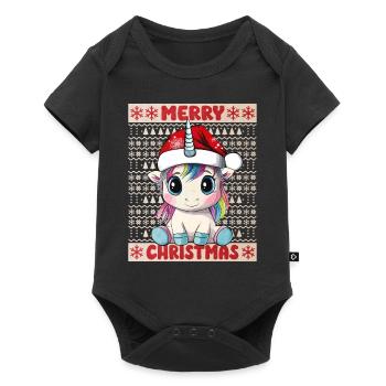 Licorne Moche Noël Noël mignon - Body à manches courtes Premium Bébé - noir - Devant
