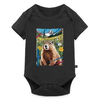 Marmot nature landscape - Baby Premium short-sleeve bodysuit - black - Front