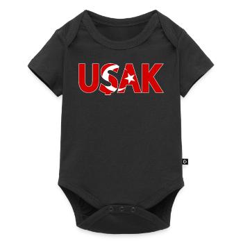Usak Drapeau de la Turquie - Body à manches courtes Premium Bébé - noir - Devant