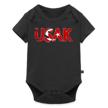 Usak Drapeau turc utilisé - Body à manches courtes Premium Bébé - noir - Devant